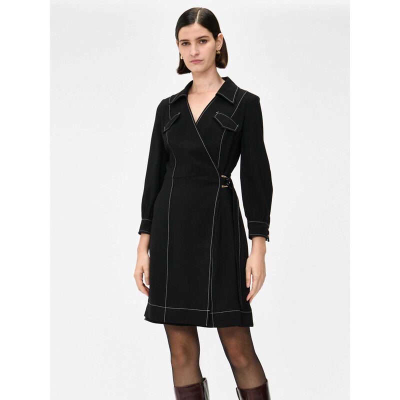 Veronika Maine Viscose Twill Wrap Dress image number 3